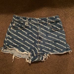 Alexander wang logo shorts